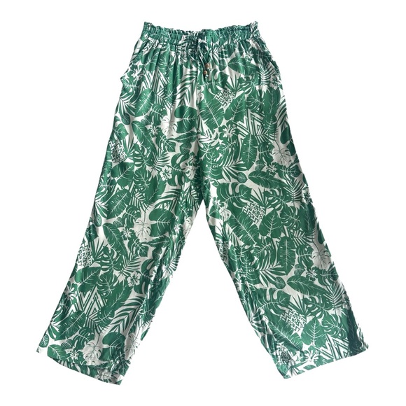 Jane And Delancey Green White Tropical Pants Small Resort Style - Picture 4 of 15